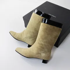 ドルチェアンドガッバーナ DOLCE&GABBANA スウェードレザーミドルブーツ 35.5(約22.5cm相当)/ベージュ【2400013692168】のサムネイル