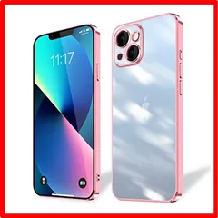 【匿名配送】 iPhone 13_ローズゴールド iPhone 13 ケース 耐衝撃 軽量 アイフォン13 スマホケース 背面クリア 周りメッキ加工 TPU 米