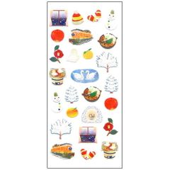 【10枚セット】和風シール 冬物語 JP356 冬 雪だるま 手袋 ニット帽 焼餅 鍋料理 かまくら 寒椿 和柄 日本 風情 ギフト 奥山 日本製