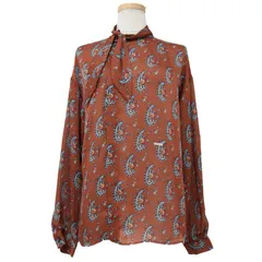 DSQUARED2 ディースクエアード ブラウス  ボウタイ ブラウン 38(M) シアー ペイズリー 花柄 長袖 トップス シャツ カットソー イタリア製 カジュアル きれいめ【レディース】のサムネイル