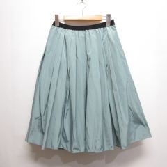 トレンドドレスコード Trend Dress Code ナイロン風 フレア スカート ブルー系 ウエストゴム 裏地付き