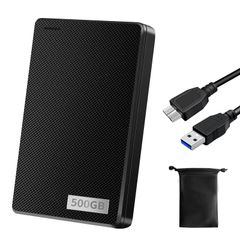 外付けハードディスク 外付けHDD 500GB テレビ録画 超高速データ転送 超薄型 2.5インチ USB3.0に対応 /PC/TV/Mac/PS4/PS5/XBox 携帯便利 収納袋付属