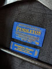 00’s PENDLETON BambooShirt Black OpenCollar ペンドルトン オープンカラー 開襟 バンブーシャツ オールド