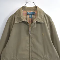 ポロラルフローレン スイングトップ ジップアップ ポニーロゴ カーキ コットン ポロラルフローレン スイングトップ ジップアップ ポニーロゴ カーキ
