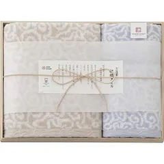 【新品・2営業日で発送】今治謹製 紋織タオル バス・フェイス・ウォッシュタオルセット(木箱入) ブルー