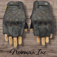 牛革　レザーグローブ　アメリカン　バイク　ハーレー　カスタム　手袋　黒　L Amazon | 牛革 レザーグローブ アメリカン バイク ハーレー