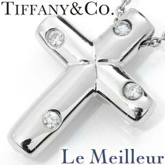 ティファニー TIFFANY&Co. ドッツクロスペンダント 4P ダイヤモンド Pt950 中古 プレラブド 返品OK
