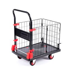 ♪新品＆未使用＆未開封♪ カゴ付き台車 折りたたみ カゴ台車 バスケット 軽量 静音 キャスター付き 耐荷重 150kg 折り畳み 荷台 固定 360°回転 ワゴンキャリー 台車 深めカゴ ロック 補強 散落防止 引っ越し dk-tcm