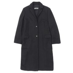 JIL SANDER ジルサンダー シャギー ロングコート アウター レディース アルパカ ブラック 38 00's