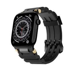 アップルウォッチバンド（Apple Watchバンド）メタルギアシリコンバンド【ブラック×ブラック】42mm/44mm/45mm/46mm/49mm対応 [BELTIES]