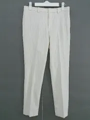 ◇ BEAUTY&YOUTH ビューティ&ユース ストライプ スリム スラックス パンツ サイズS オフホワイト ベージュ レディース  【中古】 【1206140004383】