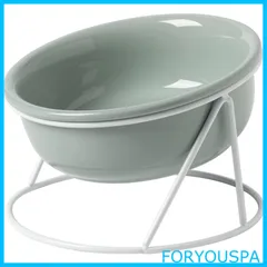 【特価商品】INUGOYA 猫 食器 陶器 15度の傾斜 食べやすい 頸椎を保護する 犬 餌入れ 水入れ ペット食器 猫 犬 取り外し式 ペットウォーターボトル 洗いやすい 猫 えさ 皿 (ベージュ) (ライトグリーン)