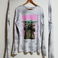 【M】スターウォーズ　STARWARS　グローグ　ベビーヨーダ　Grogu Baby Yoda LongSleeve　マンダロリアン　The Mandalorian　ロングスリーブ　長袖　ロンT　Tシャツ【古着】のサムネイル