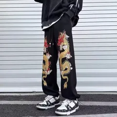 Qutie Frash　ドラゴン柄 　バギーパンツ Qutie Frashドラゴン柄 バギーパンツ