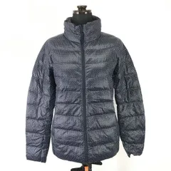 ユニクロ/UNIQLO★ドット柄/90%ダウンジャケット【レディースM/紺×白/navy blue×white】ジップアップ/Coats/Jackets/Jumpers◆cBH261<sale>