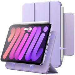 JEDirect マグネットケース iPad mini (A17 Pro 2024 モデル、第7世代) / mini 6 (8.3インチ、2021モデル、第6世代)用 磁気吸着 自動ウェイクアップ/スリープ付き スリムスマート保護カバー (パープル)