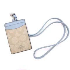 コーチ 定期入れ SVOUP ライトカーキ ブルー F63274 COACH