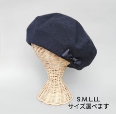 Pium ビジューリボンベレー チャコール ベレー帽 - メルカリ
