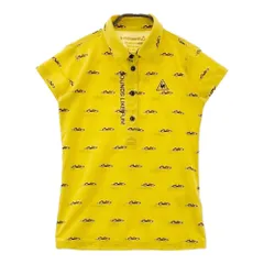 サイズ：S LE COQ GOLF ルコックゴルフ ； 半袖ポロシャツ 総柄 イエロー系 [240101408537]# ゴルフウェア レディース ストスト