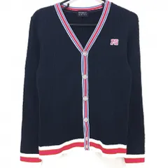 ★特価★【美品】パーリーゲイツ ニットカーディガン ネイビー×ピンク ケーブル編み メンズ 4(M) ゴルフウェア PEARLY GATES