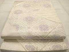 平和屋着物◎六通柄袋帯　唐織　天井花文　銀糸　正絹　逸品　AAAU3225dt