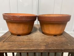 植木鉢　素焼き　6号　2点セット　小品盆栽　観葉植物　多肉植物　山野草　草花　花　雑木　寄せ植え　松盆栽　松柏　盆栽　鉢　盆栽鉢