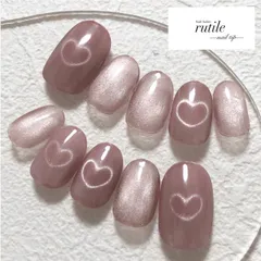 オーダーネイルチップ　ハートマグネットネイル