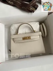 エルメス ケリー25 ホワイト ショルダーバッグ