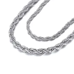 【新着商品】B系 アクセサリー ヒップホップ アレルギー メンズ ネックレス ステンレス フレンチロープチェーン 50cm 6mm [Richsteel]