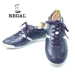 リーガル REGAL レザースニーカー レースアップ 22.5cm ブラウン パープル バイオレット 日本製 hws01224
