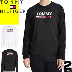 トミーヒルフィガー TOMMY HILFIGER ロンT 長袖Tシャツ メンズ クルーネック 丸首 ブランド 大きいサイズ かっこいい 白 黒 ホワイト ブラック LONG SLEEVE LOGO T-SHIRT DM09487