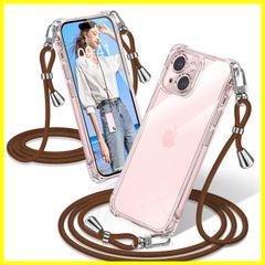 【在庫限定】織りストラップ付き 透明 肩がけ スマホケース 首掛け 紐付き iPhone15 アイフォン15 耐衝撃 カバー 縄掛け ショルダー シングルショルダーロープ クリア 斜めがけ 調節可能なショルダー ケース クロスボディ 15 多目的キャリー ファ