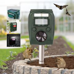ソーラー充電式害獣駆除機 超音波 光 音 ソーラー充電式 ストロボ発光 赤外線センサー 簡易防水