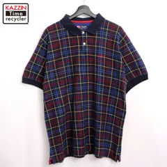 90s vintage チャップス ラルフローレン CHAPS RALPH LAUREN チェック柄 半袖ポロシャツ メンズ 表記Lサイズ