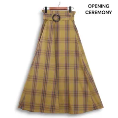 【美品】OPENING CEREMONY オープニングセレモニー 通年★ ベルト付き チェック柄 ロング フレア スカート Sz.S レディースのサムネイル