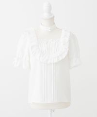 夢展望公式 [新品未使用] チョーカーメイドフリルヨークトップス [ホワイト] 他カラー別ページ有 dearmylove ブラウス・シャツ ブラウス・シャツ（半袖） 535555-01