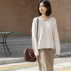 レディース ニット Vネック ざっくり ゆるシルエット 長袖 おしゃれ 大人女子 シンプル カジュアル トップス 可愛い セーター デ… お出かけ バックシャン 大人  vii4v169141