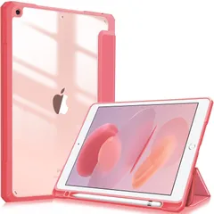 スイカ Fintie iPad 10.2 ケース iPad 第9 / 8 / 7世代 ケース 2021 2020 2019 透明バックカバー Apple Pencil 収納可能 三つ折スタンド スリープ機能 軽量 薄型 傷つけ防止 PU合成レザー TPU (モ