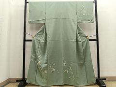 平和屋着物■訪問着　手描き　枝花文　正絹　逸品　BAAS6213sa