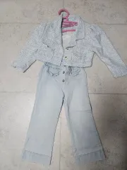 女児 ツイード ジャケット ＋ デニム ズボン セット 110 サイズ