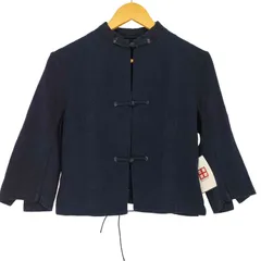 45R 45rpm 45R インディゴ丸衿チャイナジャケットブラウス 45R 45rpm 45R インディゴ丸衿チャイナジャケットブラウス