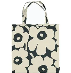 新品 タグ 付き マリメッコ ファブリック トートバッグ 綿麻 ウニッコ オフホワイト＆ グリーン