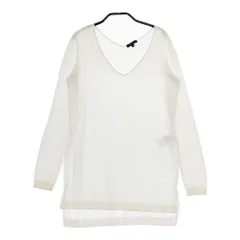 theory コットンニット Vネック 01-3101788 サイズS 長袖 ニット ホワイト レディース セオリー【中古】5-0420M△