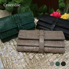 最強金運色！ クロコダイル クラウン ホーンバック ファスナー長財布