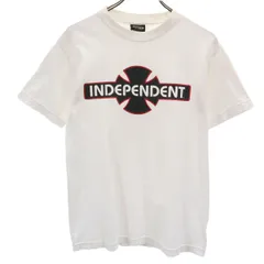NHS 90s オールド インデペンデント 半袖 アイアンクロスロゴ Tシャツ S ホワイト INDEPENDENT メンズ 古着
