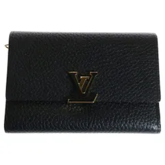 LOUIS VUITTON (ルイヴィトン) ポルトフォイユ・カプシーヌ コンパクト 三つ折り財布 ノワール トリヨン M62157 ICタイプ ウォレット