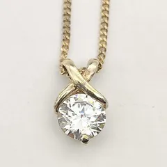 【美品】ジルコニアネックレス　一粒ストーン　SILVER　シルバー925