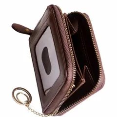 新品 未使用 財布 定期入れ パスケース 小銭入れ コインケース ビジネス 本革 ダークブラウン YKKファスナー メンズ 男性 レディース 女性