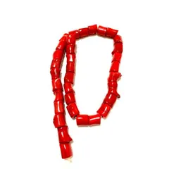 【連販売】山サンゴ　(染色)　一連　 R-100　約３４個　チベット　魔除け