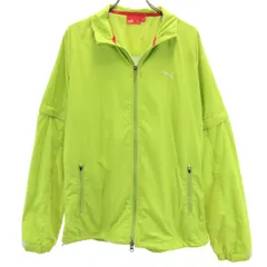 PUMA プーマ ゴルフ 2WAY ウインドブレーカー M 黄緑 ジャケット 裏メッシュ メンズ 古着